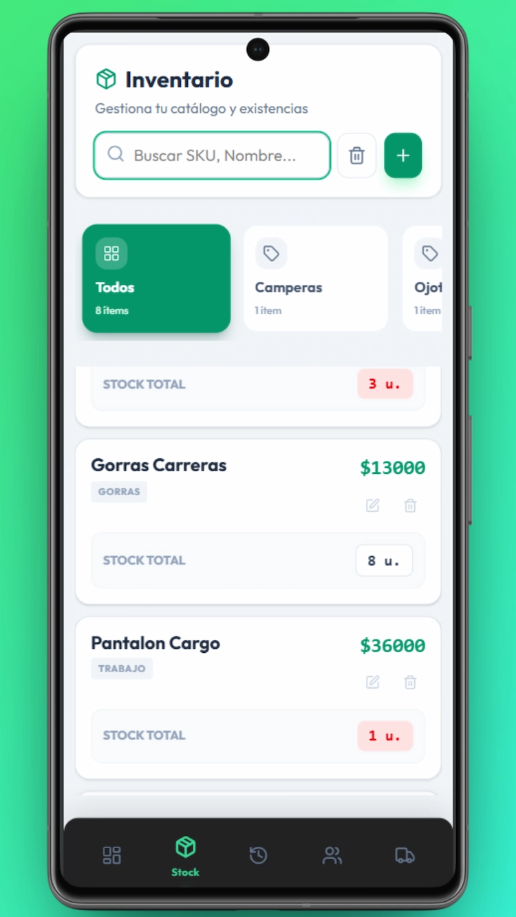 Dashboard en celular